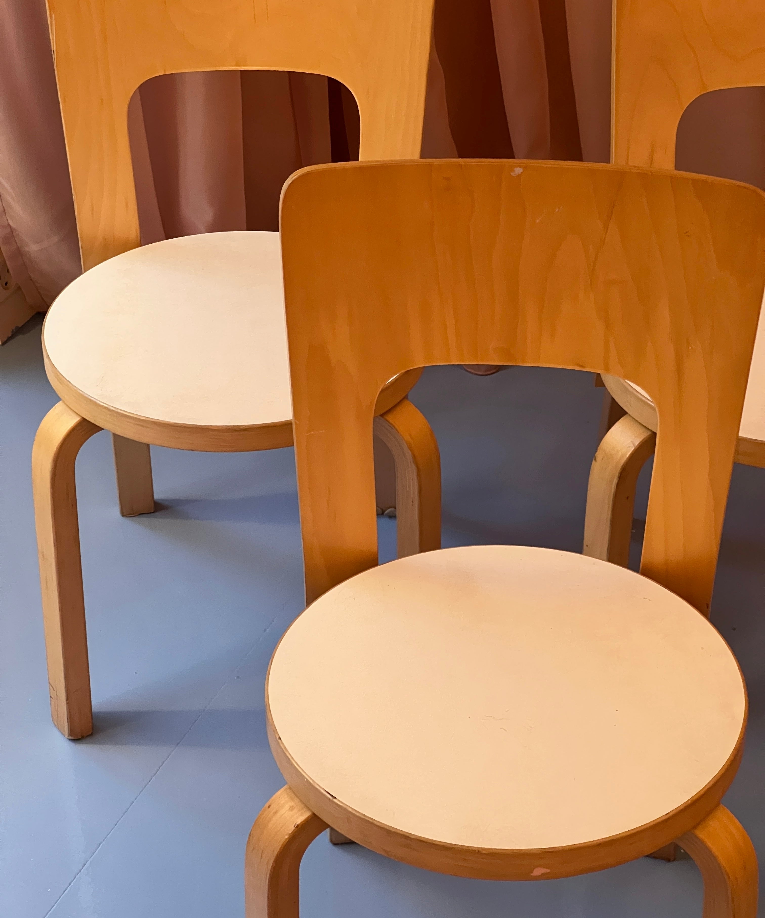 Vintage Alvar Aalto chairs (Model 66) - Set of four