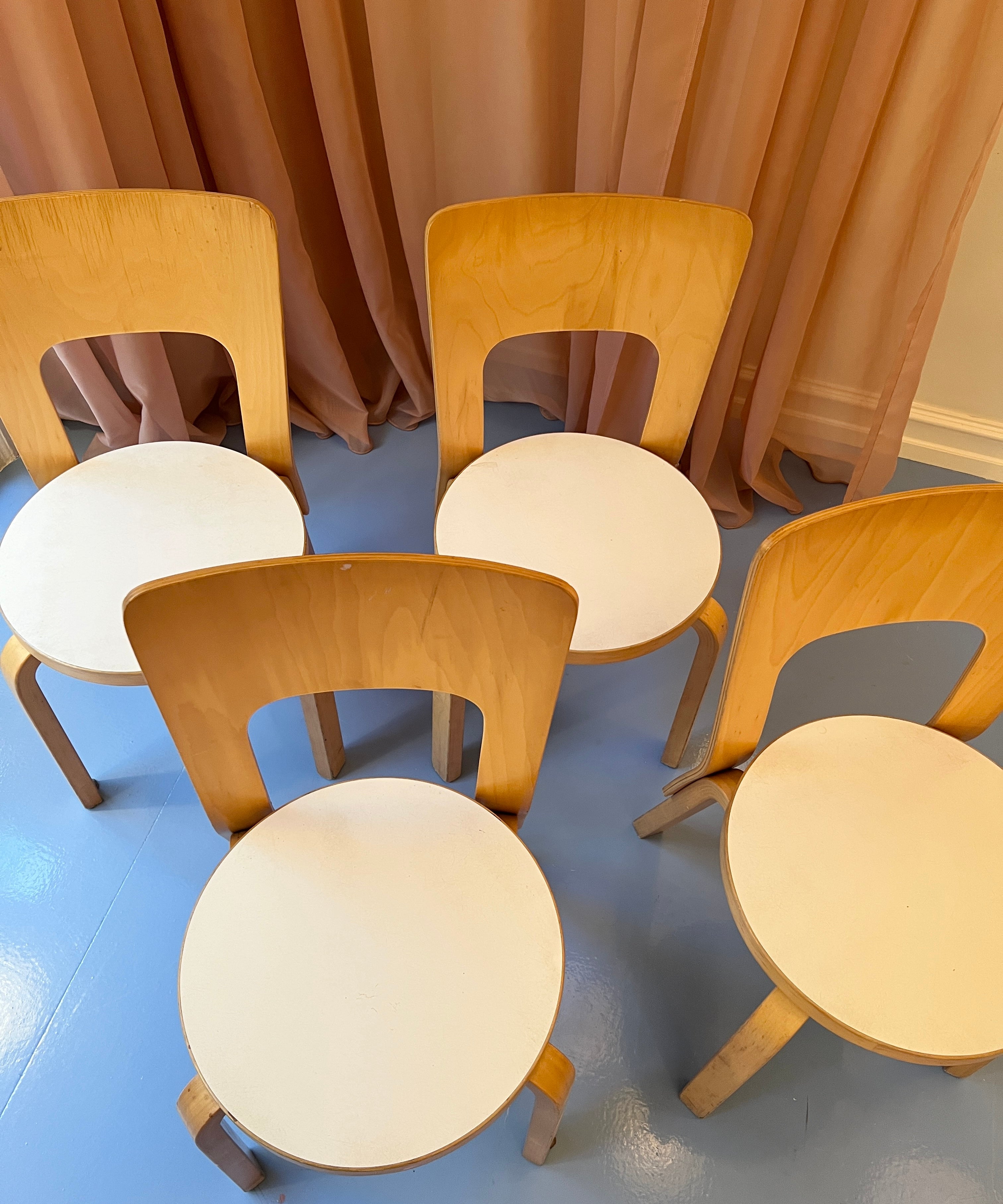 Vintage Alvar Aalto chairs (Model 66) - Set of four