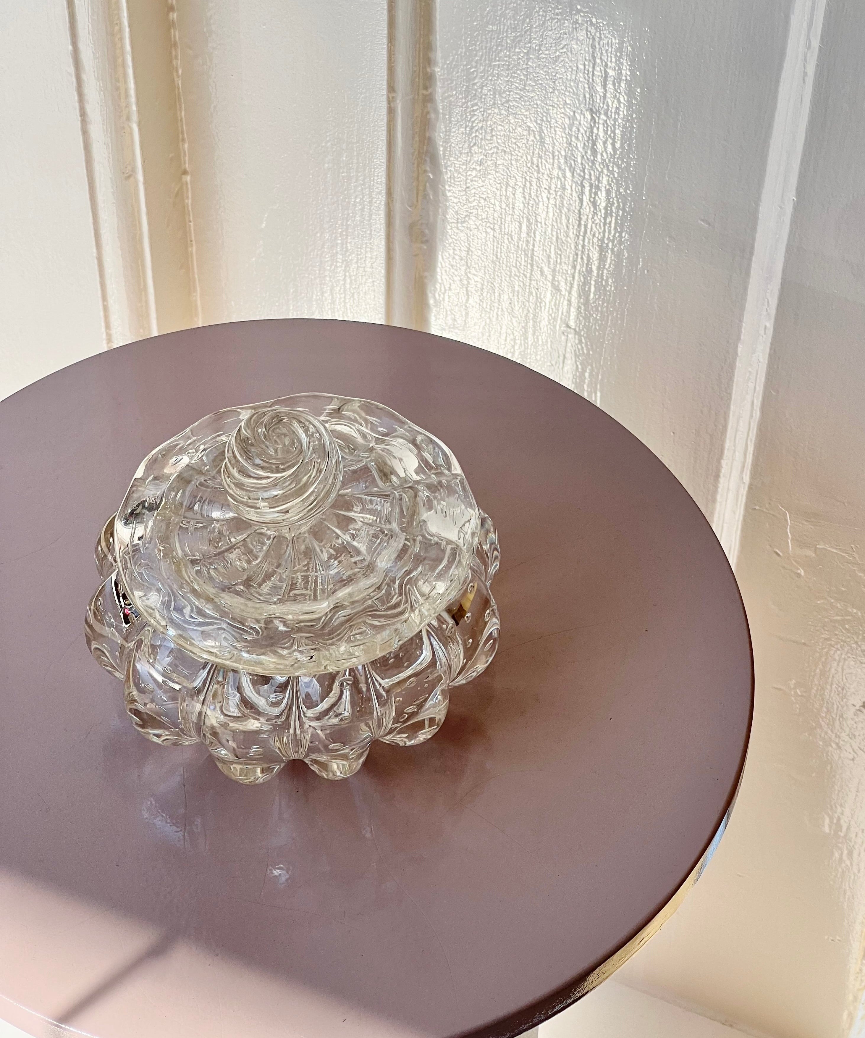 Vintage clear Murano bonbonniere