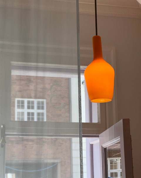 Vintage Massimo Vignelli orange ceiling lamp
