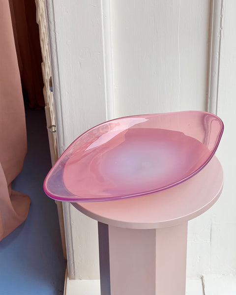Vintage large opal pink/purple Murano dish/bowl