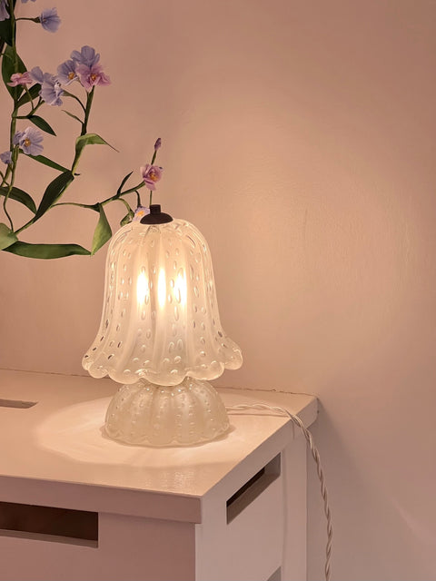 Small vintage white/opal Murano table lamp