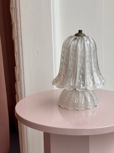 Small vintage white/opal Murano table lamp