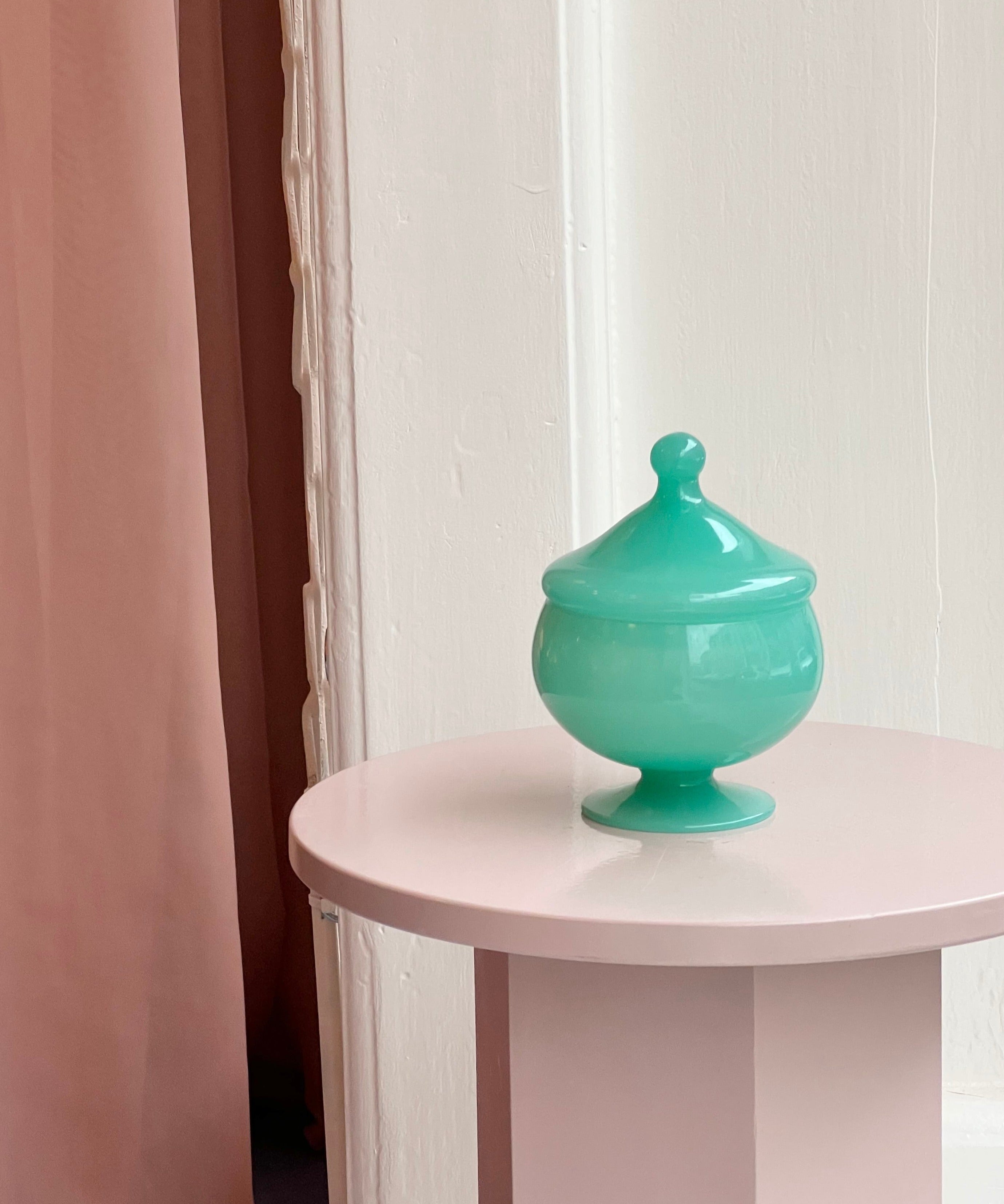 Vintage turquoise Murano bonbonniere