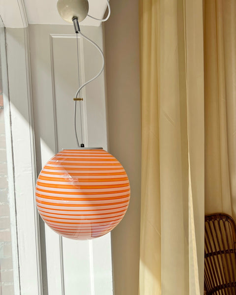 Vintage Murano orange/red swirl ceiling lamp