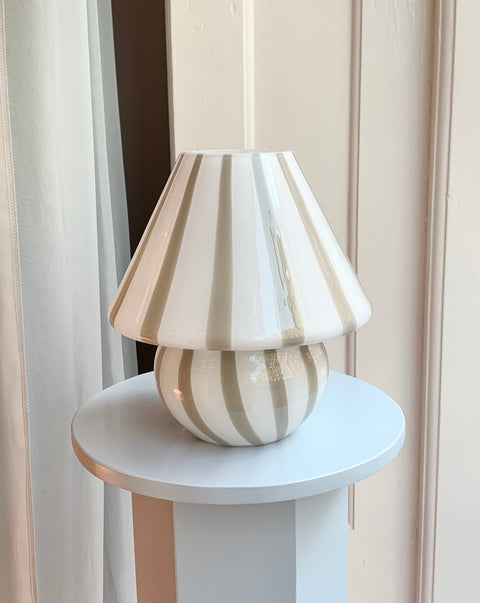 Mushroom table lamp - Grey vertical stripes