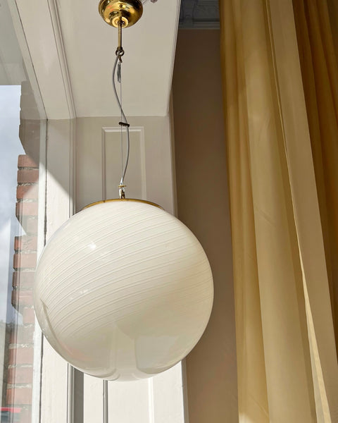 Vintage Murano cream/white ceiling lamp