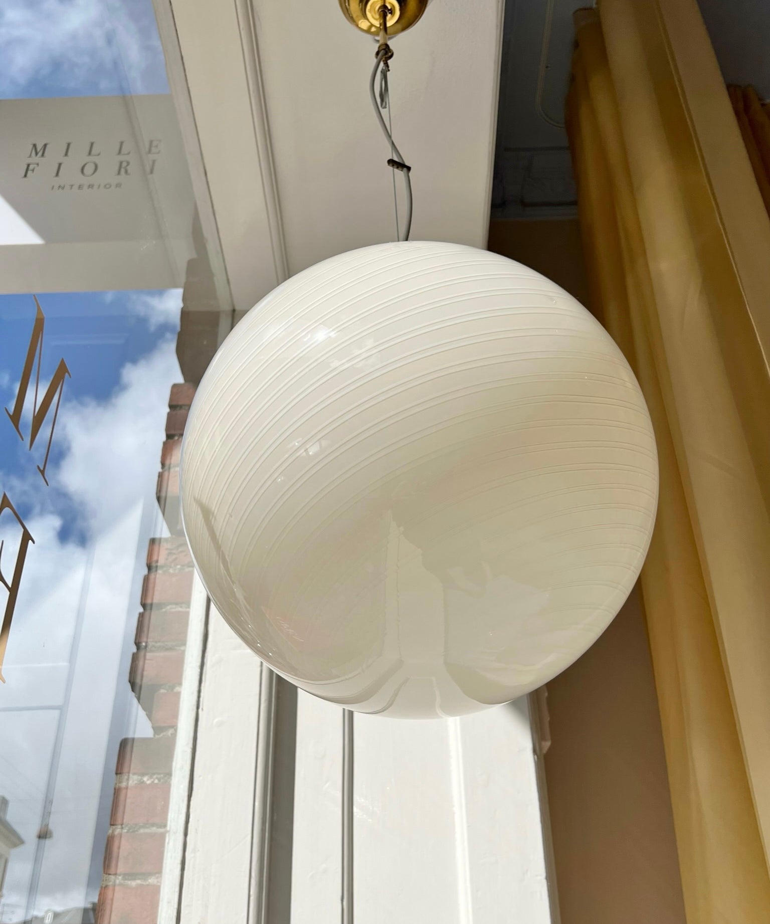 Vintage Murano cream/white ceiling lamp