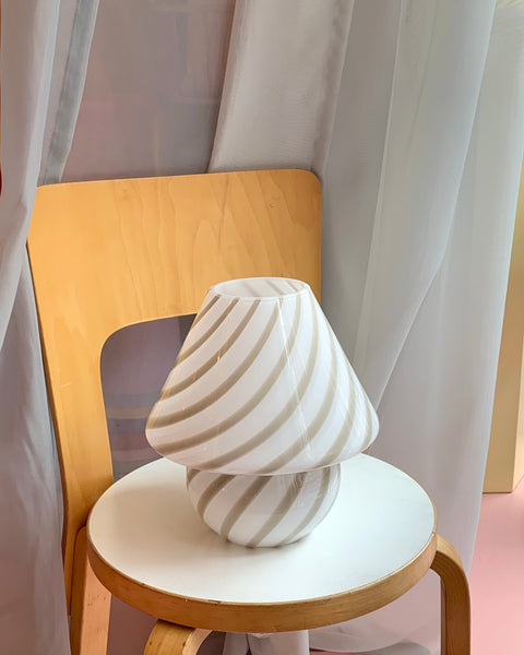 Mushroom table lamp - Grey swirl