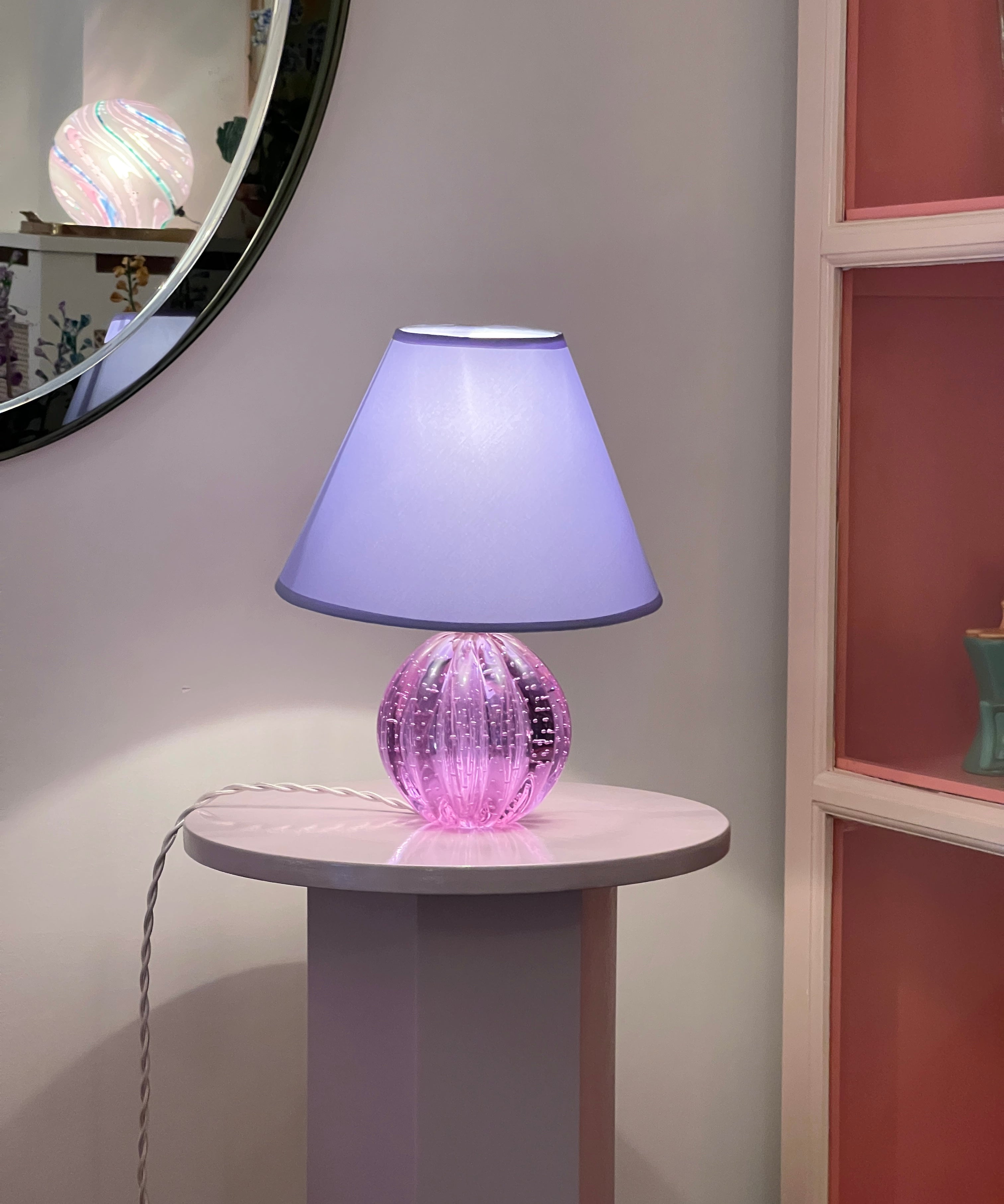 Vintage purple Murano table lamp
