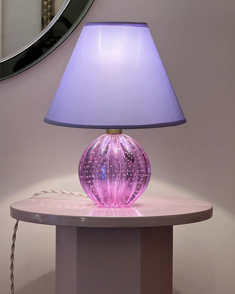 Vintage purple Murano table lamp