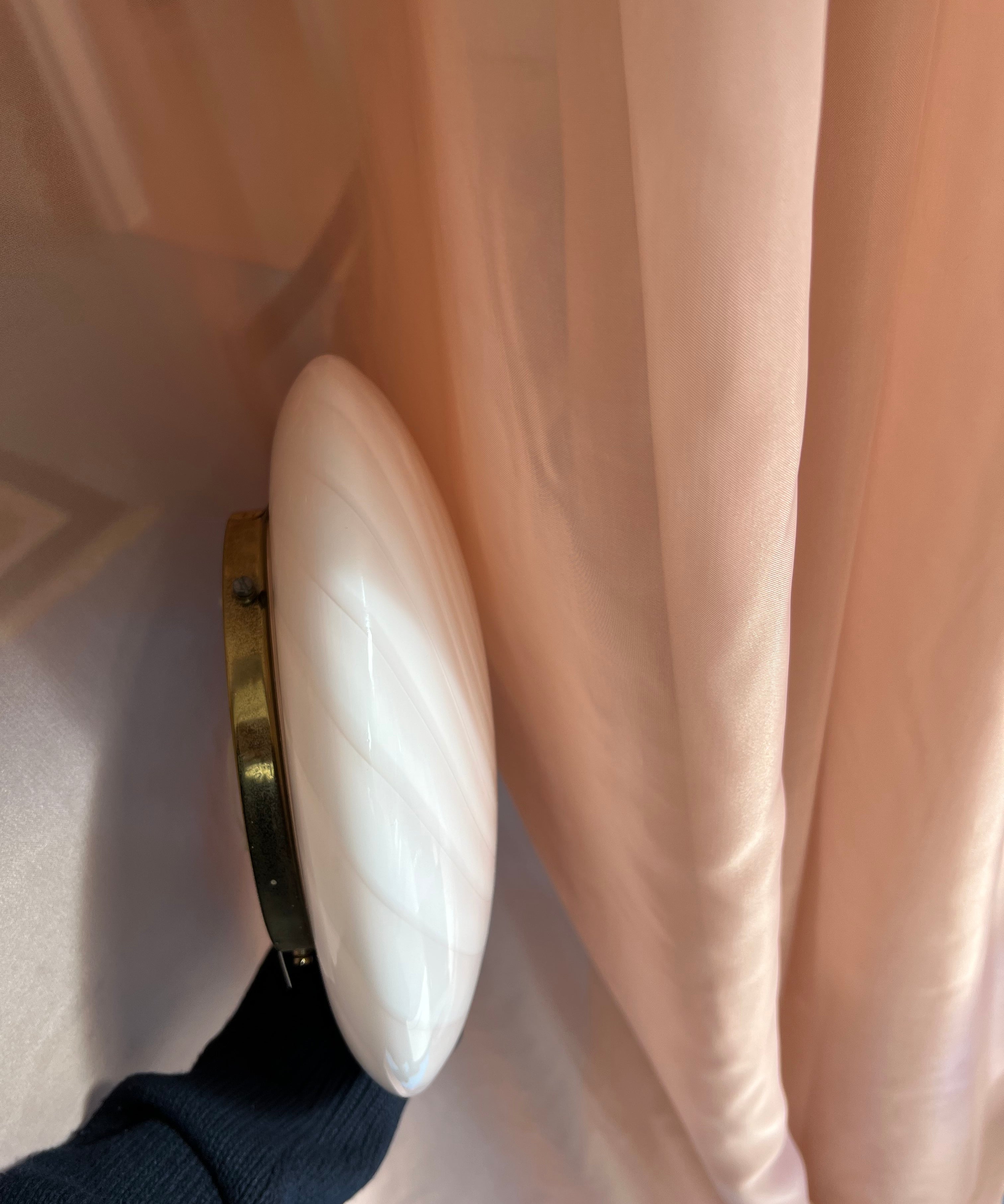 Vintage Murano light pink swirl ceiling/wall lamp
