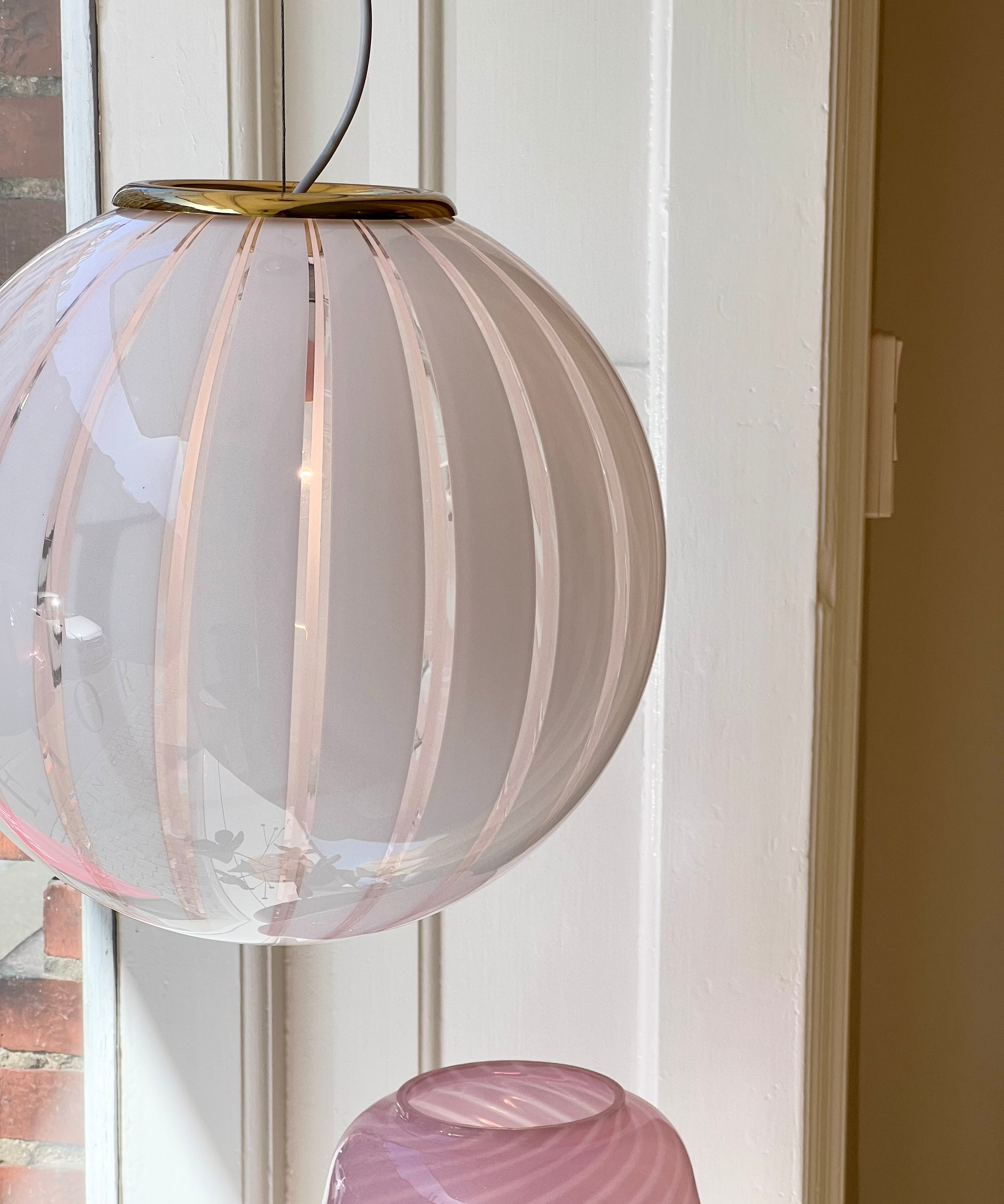Vintage Murano light pink/white ceiling lamp