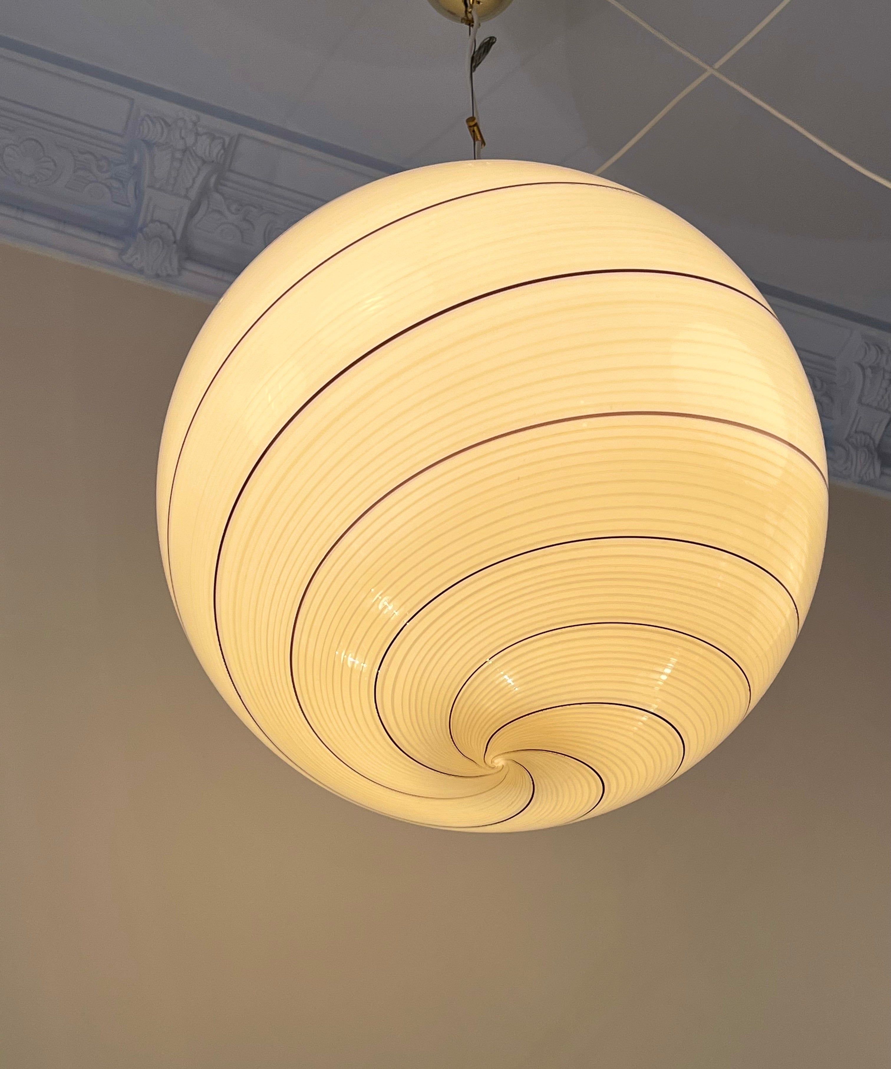 Vintage Murano cream/yellow ceiling lamp