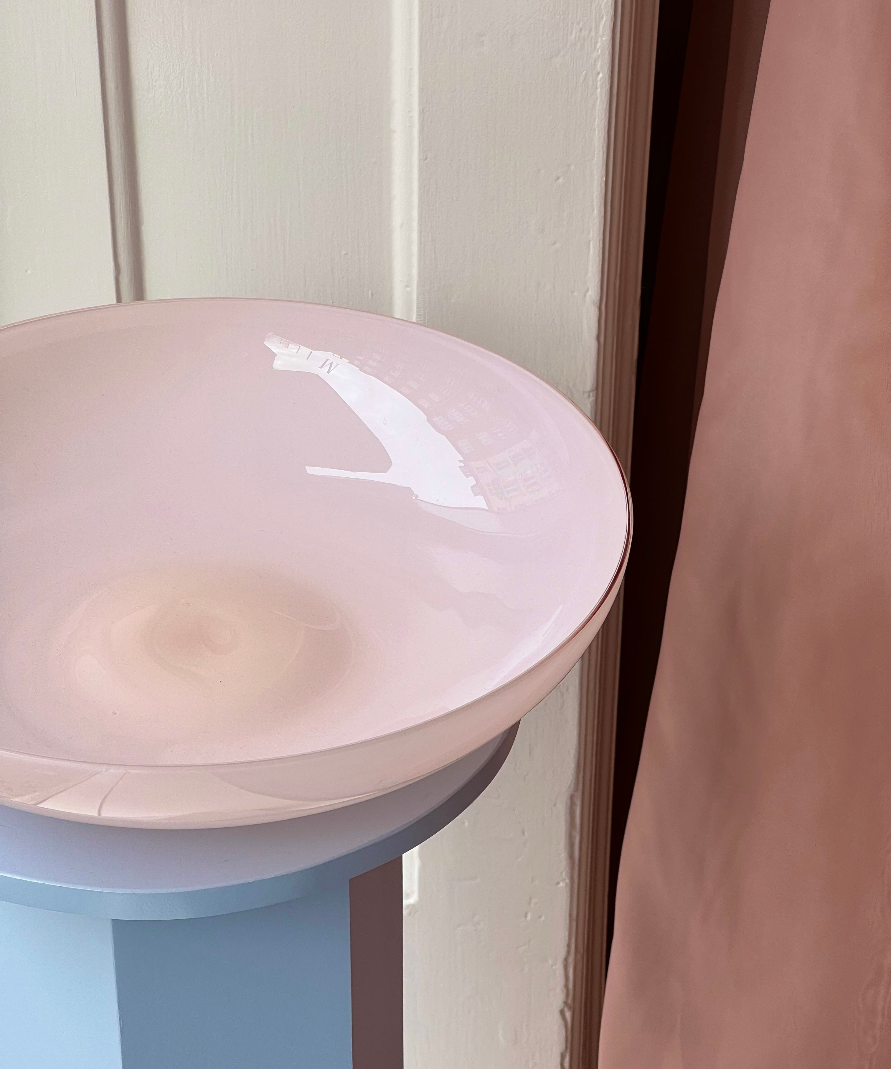 Large vintage opal pink Murano bowl/dish