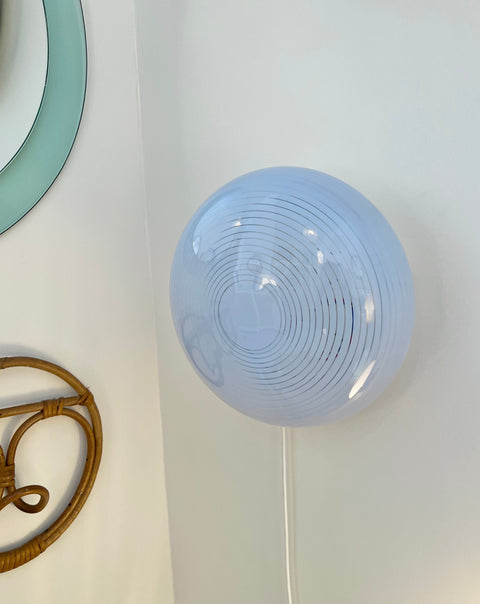 Vintage Murano blue spiral ceiling/wall lamp