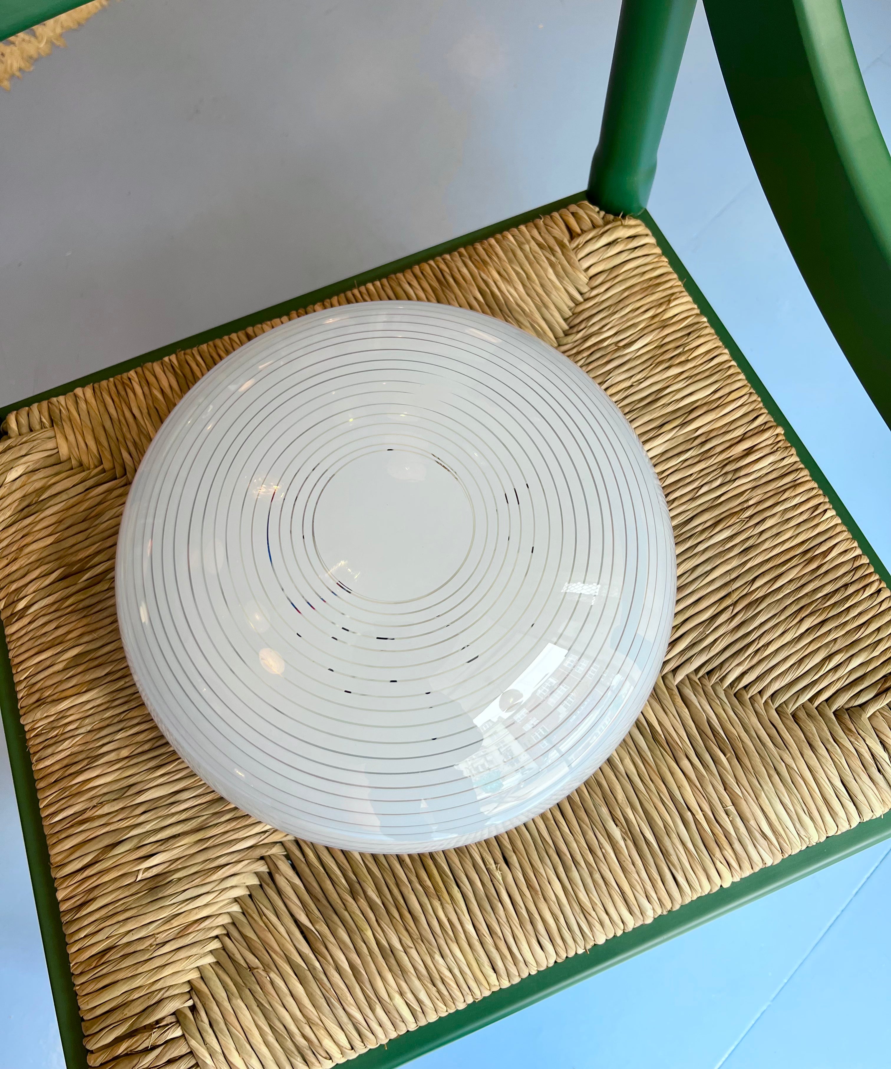 Vintage Murano blue spiral ceiling/wall lamp