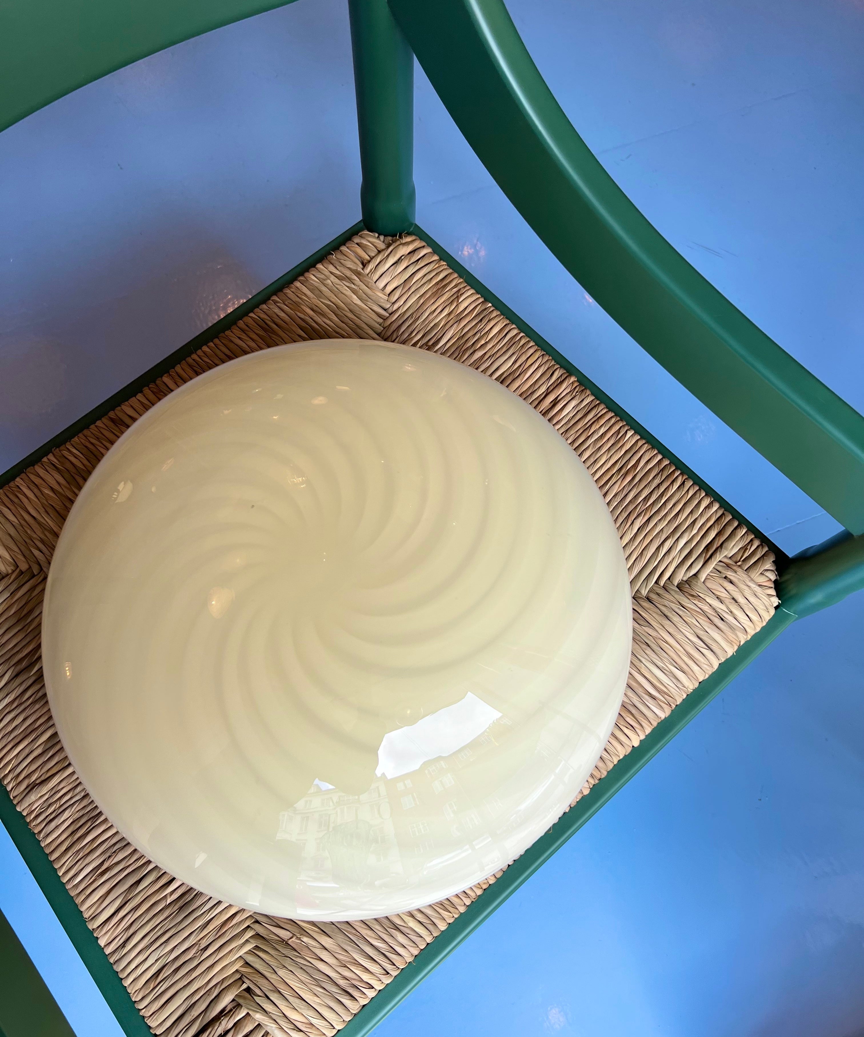 Vintage Murano light yellow swirl ceiling/wall lamp