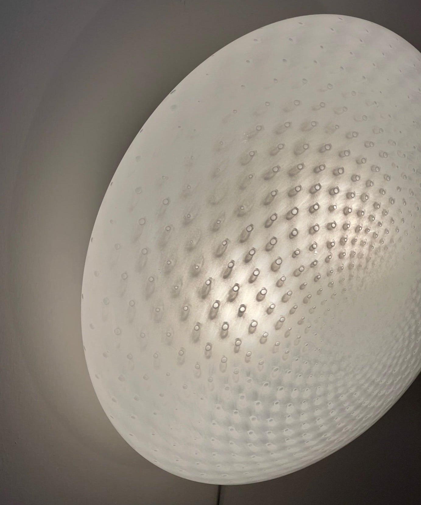 Vintage Murano white dotted ceiling/wall lamp (D38)