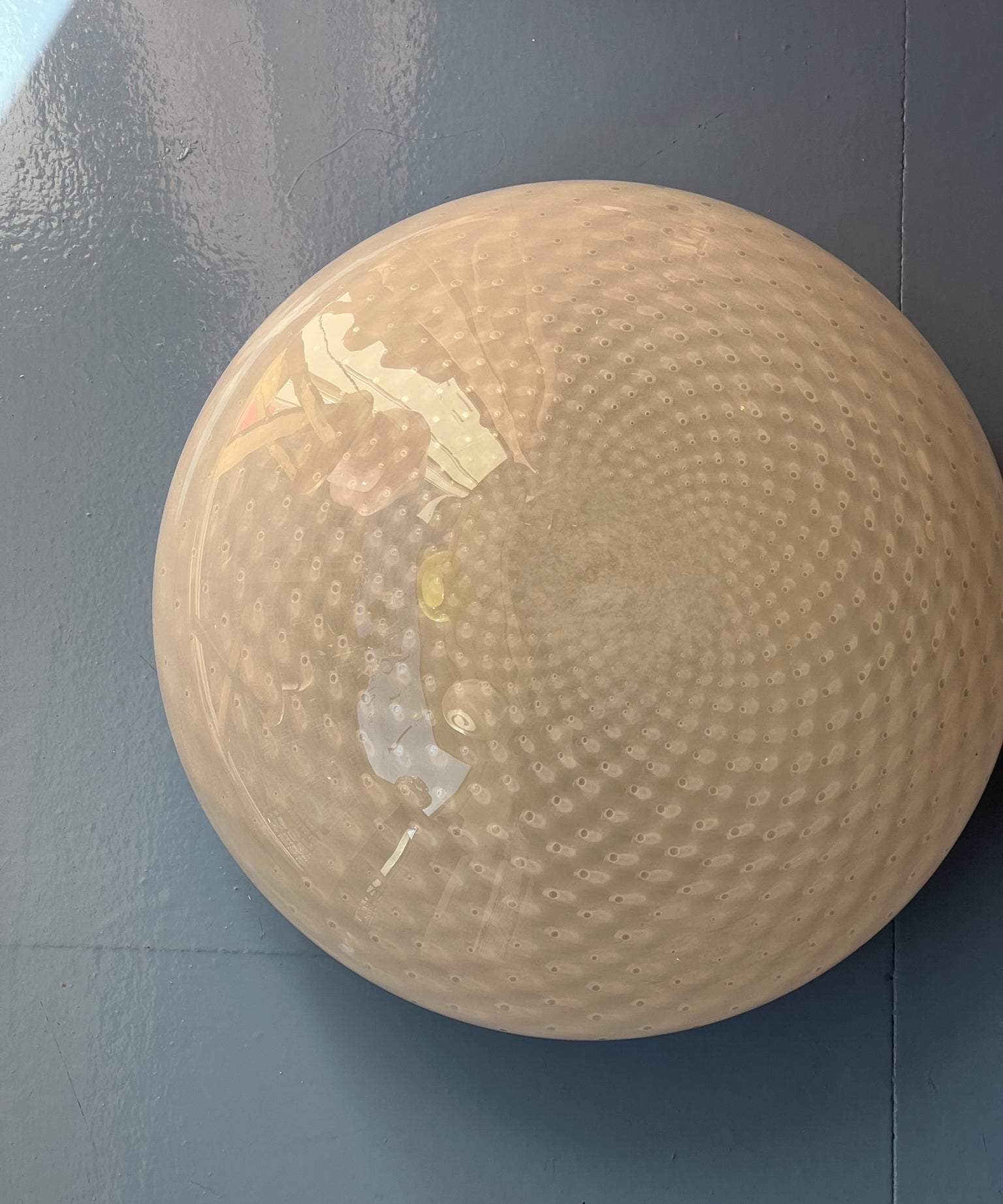 Vintage Murano white dotted ceiling/wall lamp (D38)