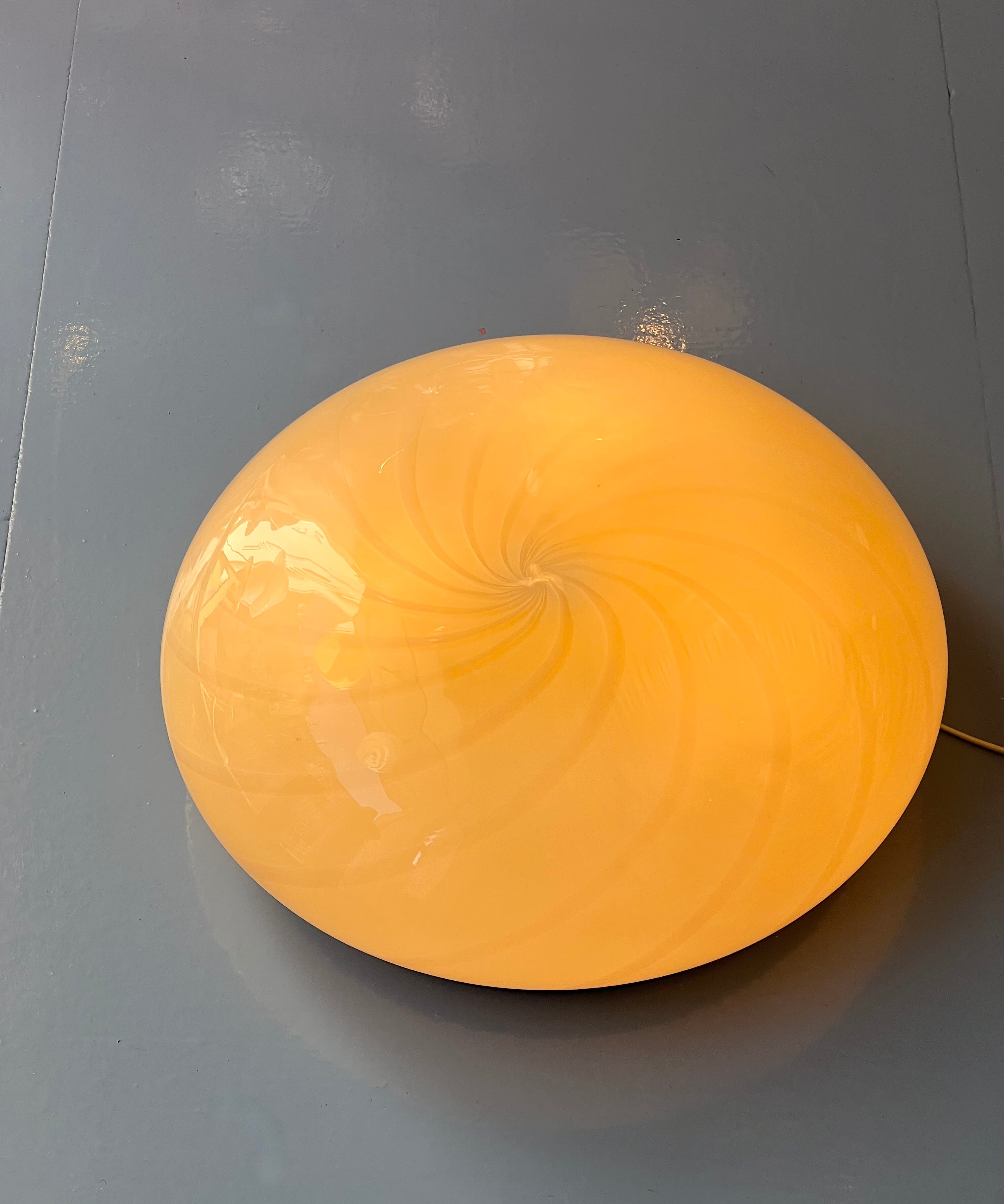 Large vintage Murano light yellow ceiling/wall lamp (D45)