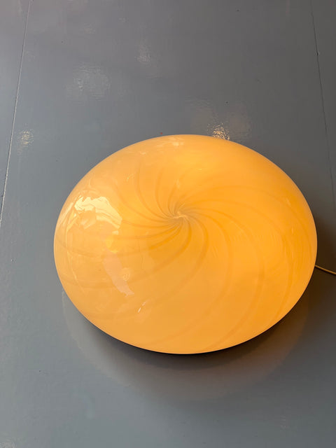 Large vintage Murano light yellow ceiling/wall lamp (D45)