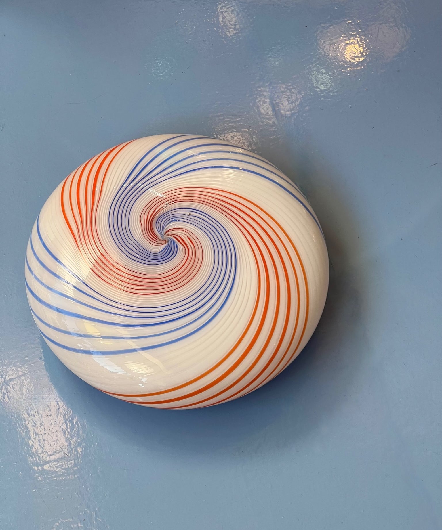 Vintage Murano multi-coloured swirl ceiling/wall lamp