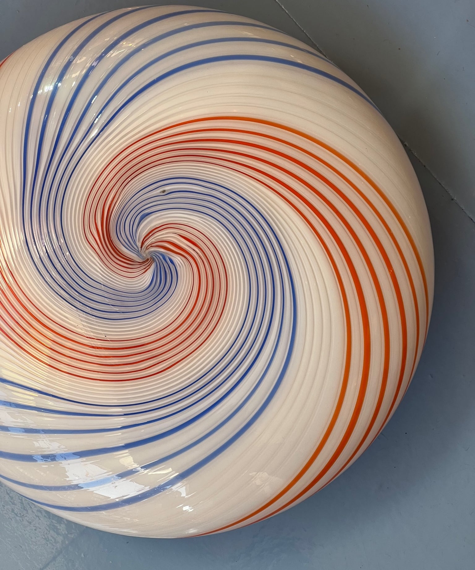 Vintage Murano multi-coloured swirl ceiling/wall lamp