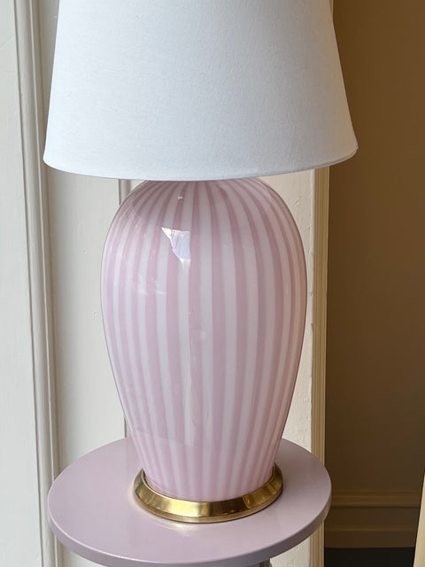 Large pink/white vintage Murano table lamp