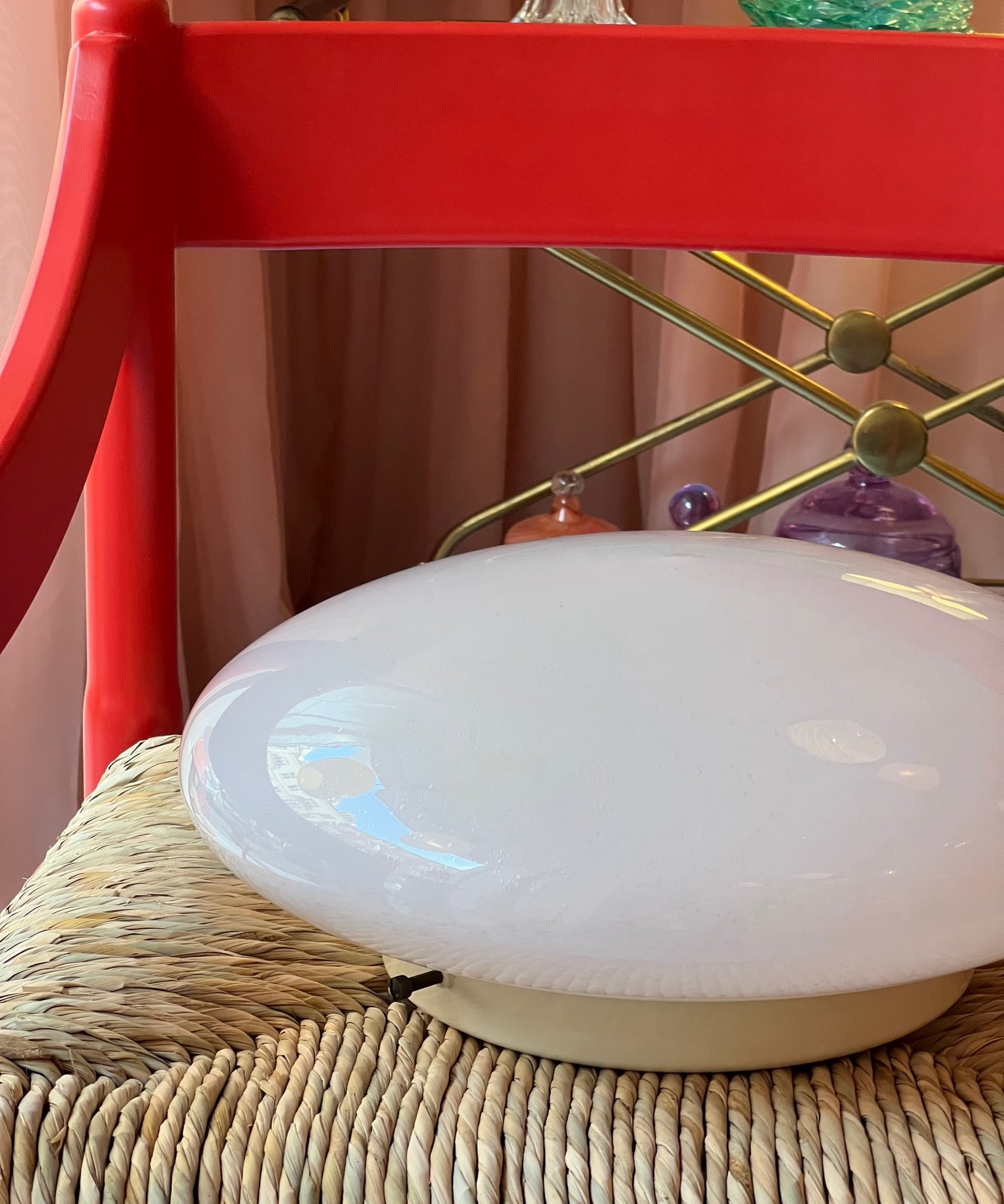 Vintage Murano light pink ceiling/wall lamp