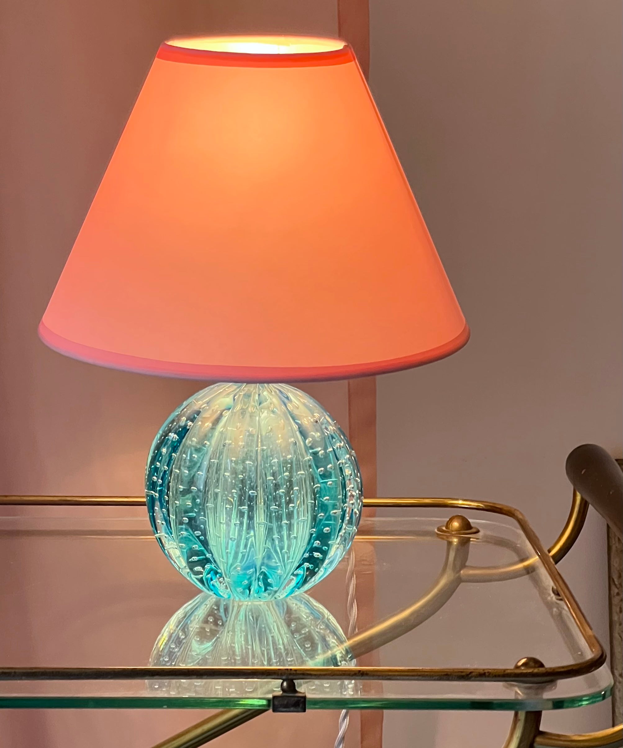 Vintage blue Murano table lamp