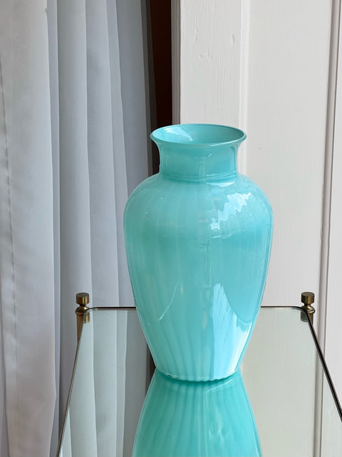 Vintage turquoise Murano vase