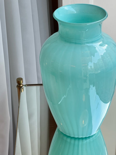 Vintage turquoise Murano vase