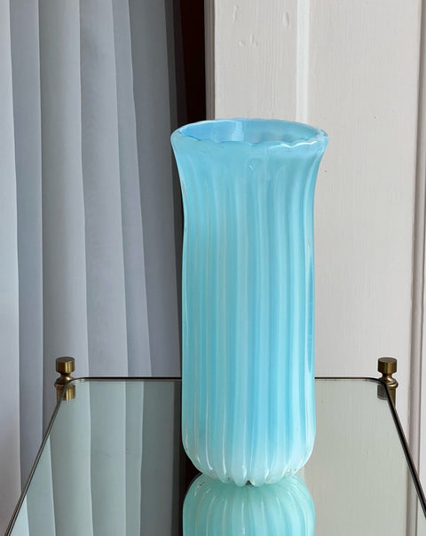 Vintage opal blue Murano vase