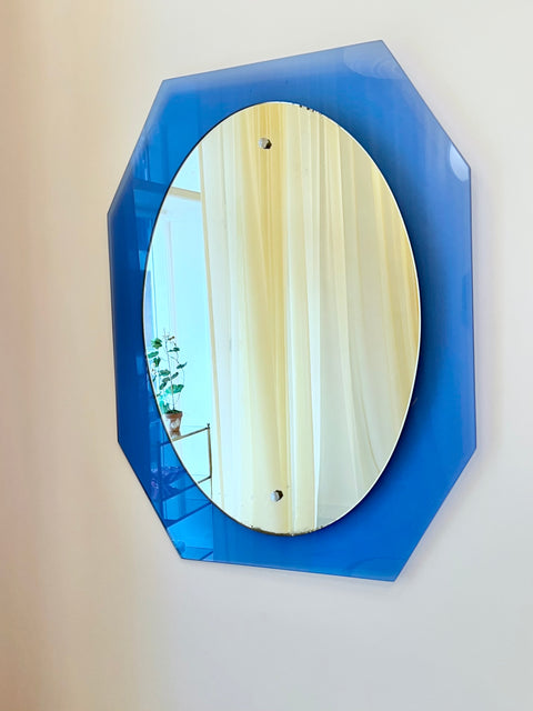 Vintage Blue Italian Mirror