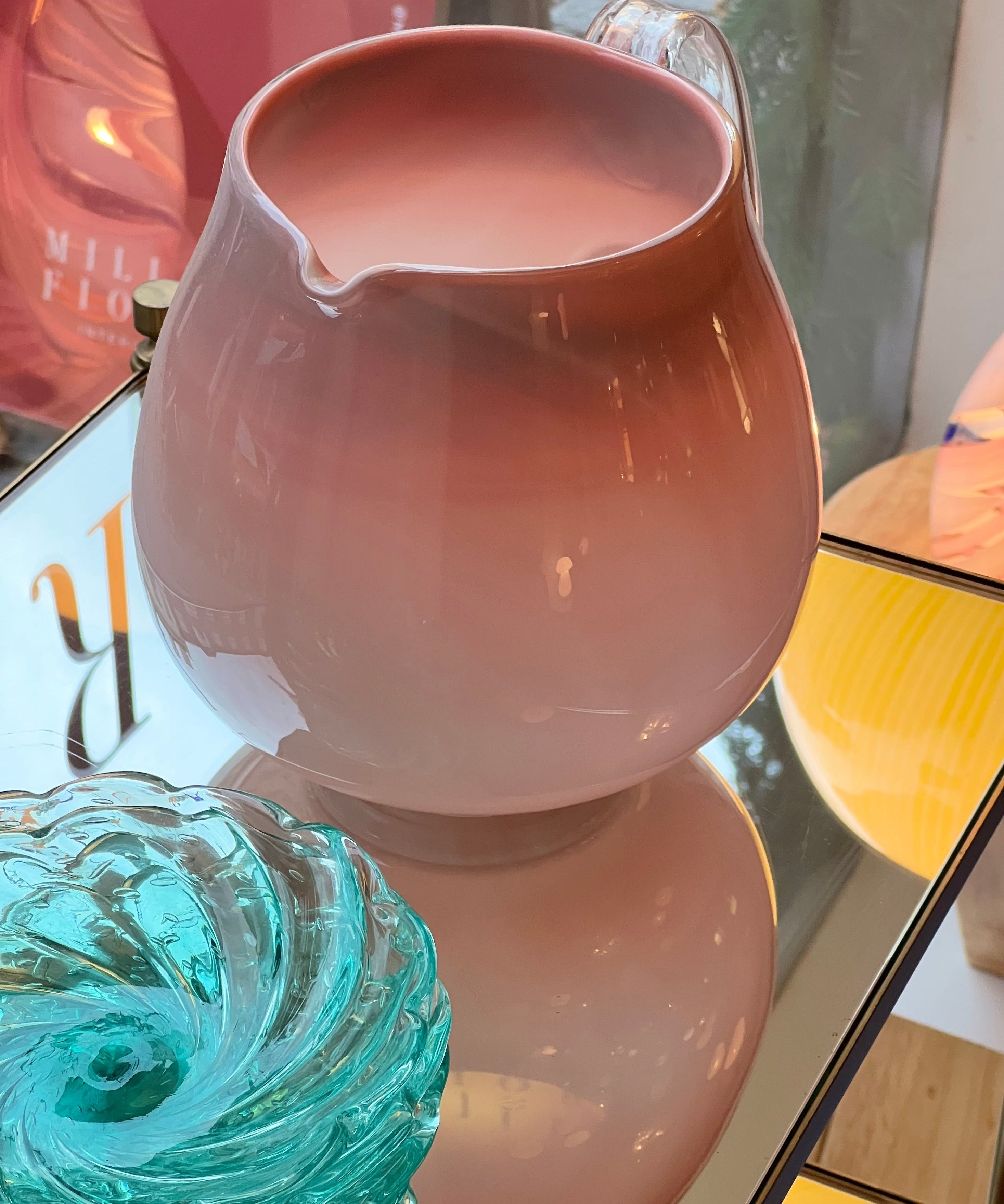Vintage pink Murano jug