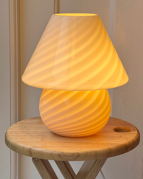 Mushroom table lamp - Light yellow swirl