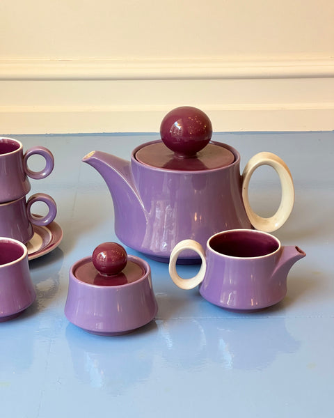Vintage Italian purple ceramic coffee set/tableware