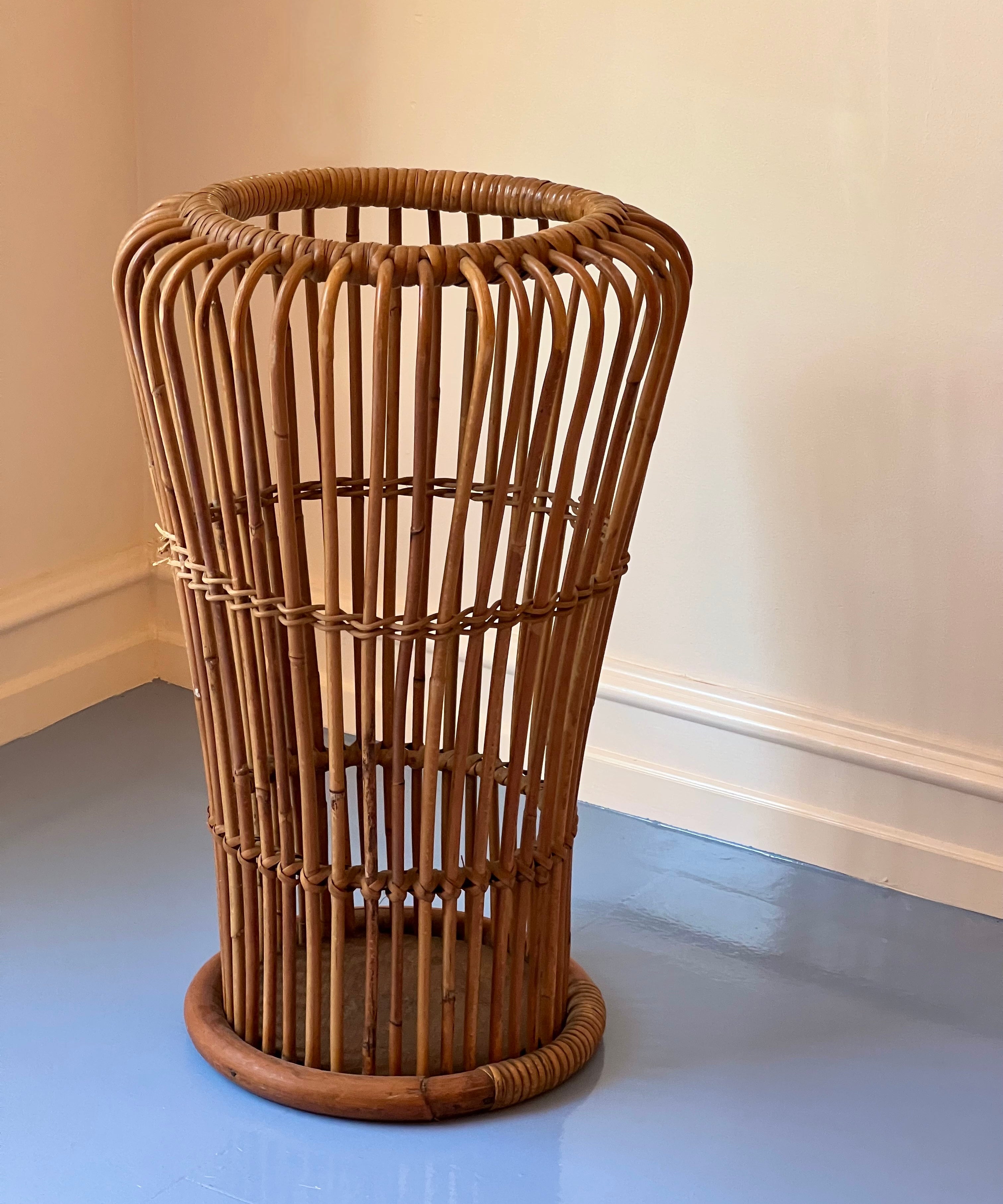 Vintage rattan umbrella stand