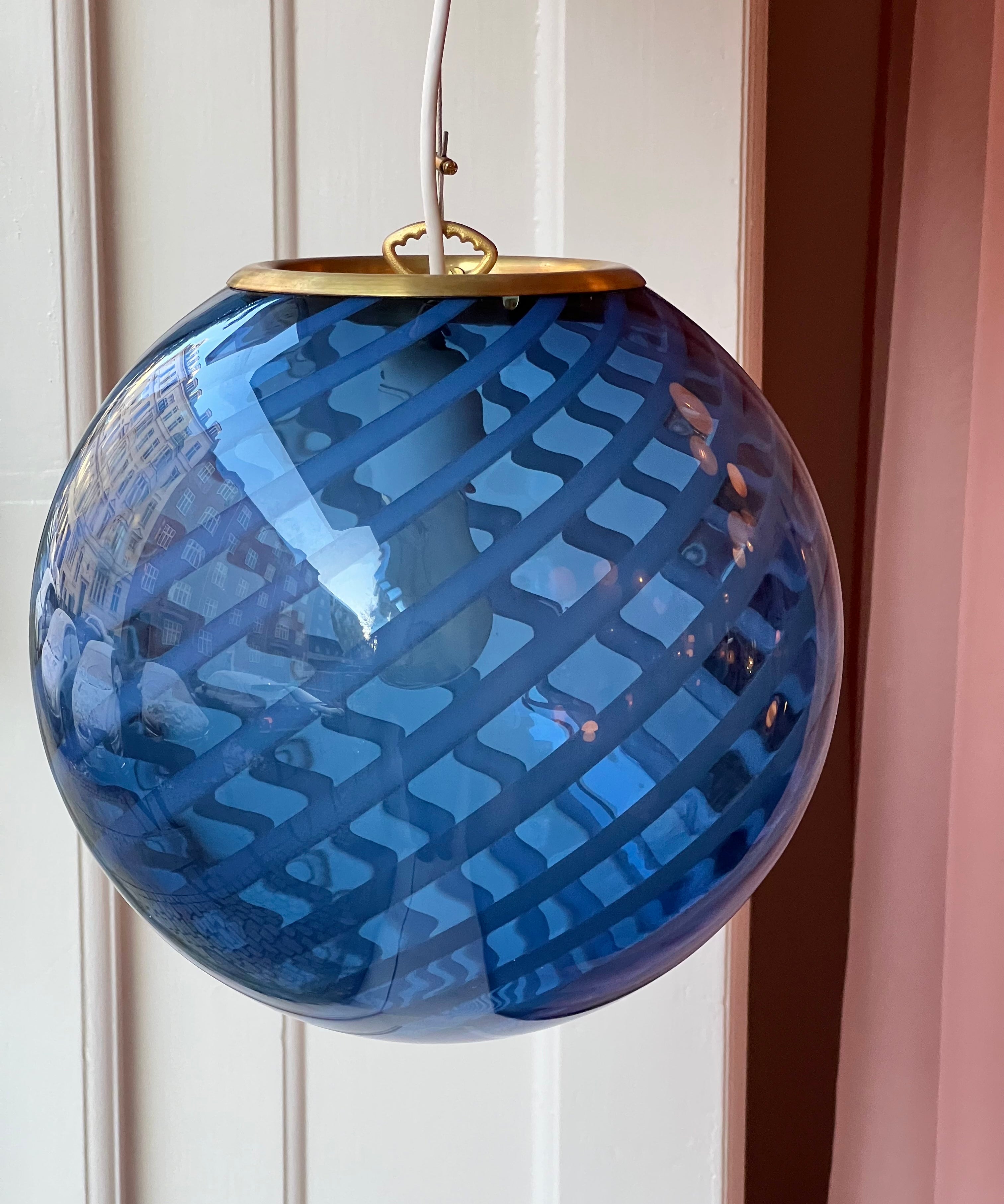 Ceiling lamp - Blue/transparent swirl (D30)