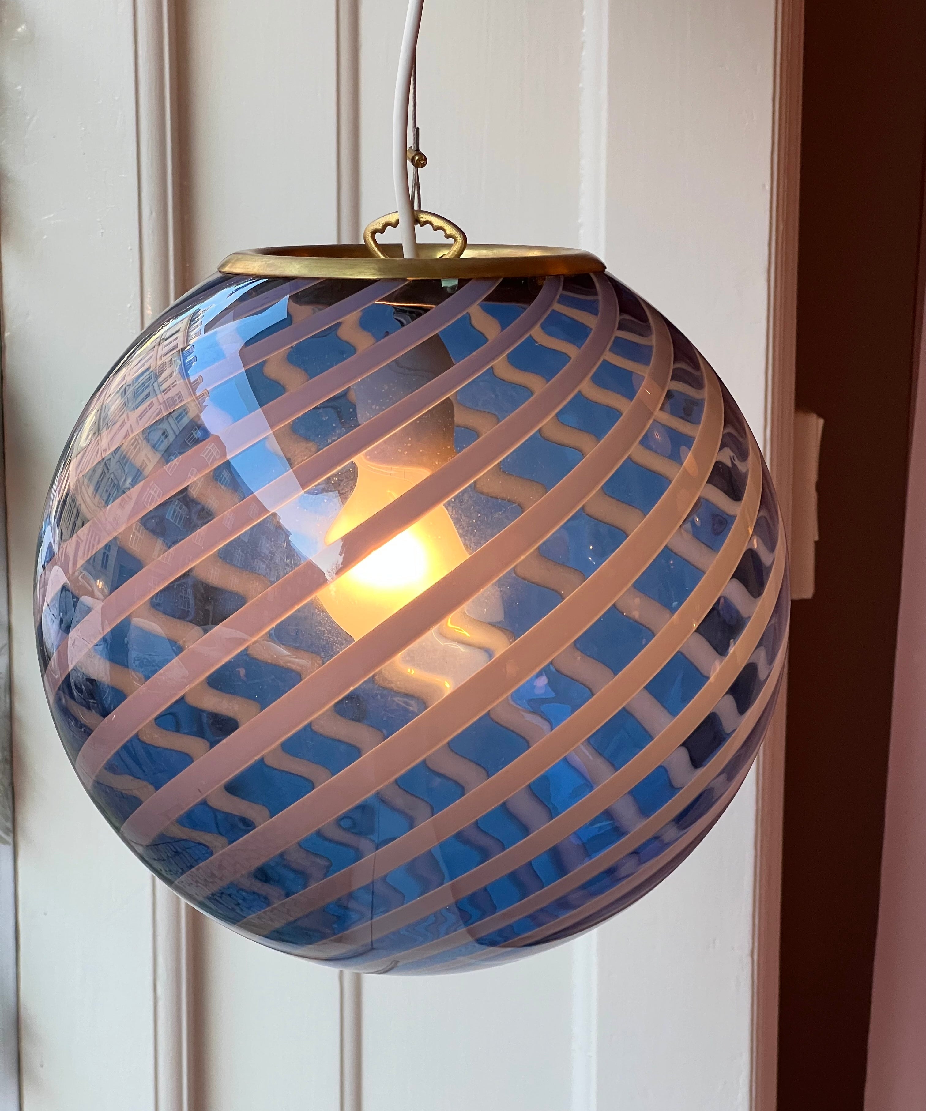 Ceiling lamp - Blue/transparent swirl (D30)
