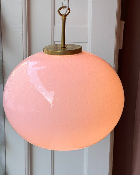 Oval ceiling lamp - Light pink dotted D35