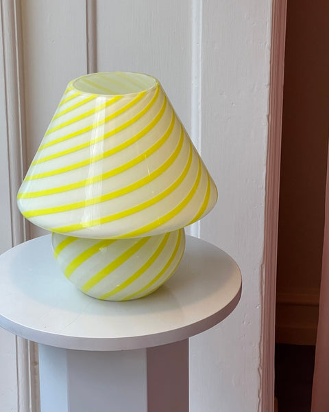 Mushroom table lamp - Yellow swirl