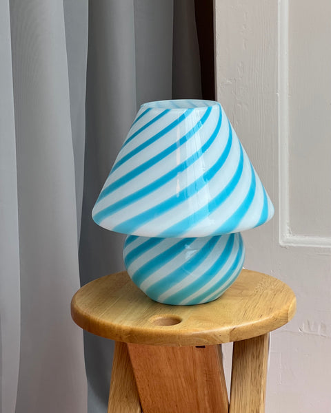 Mushroom table lamp - Blue swirl