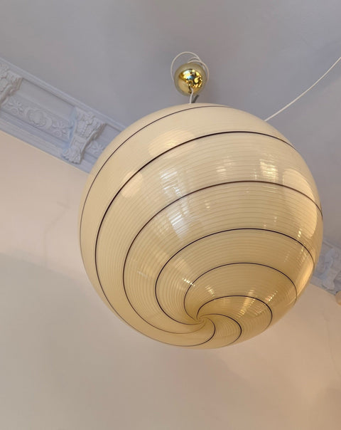 Vintage Murano cream/yellow ceiling lamp