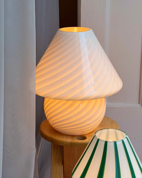 Mushroom table lamp - Light yellow swirl - Large