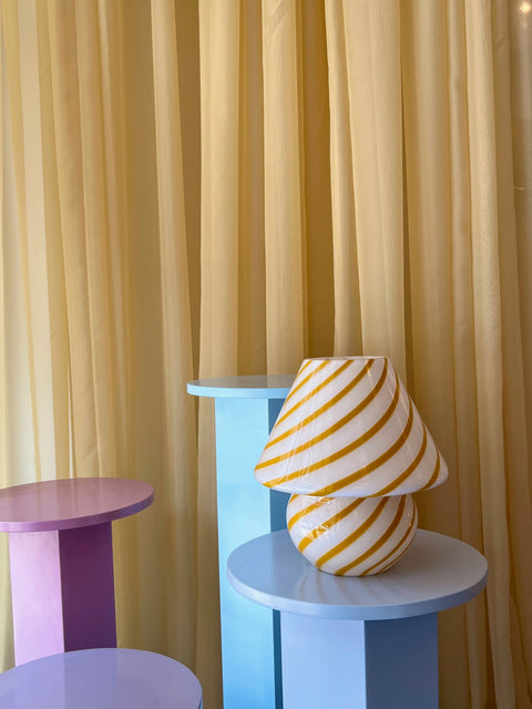 Mushroom table lamp - Yellow/amber swirl