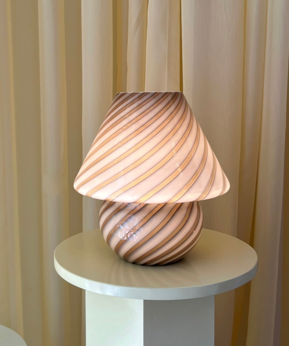 Mushroom table lamp - Black/grey swirl