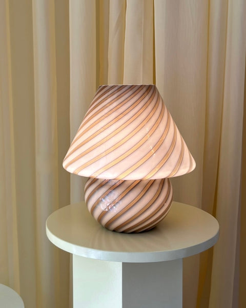 Mushroom table lamp - Black/grey swirl