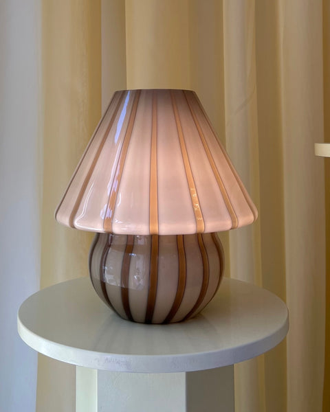 Mushroom table lamp - Black/grey vertical stripes